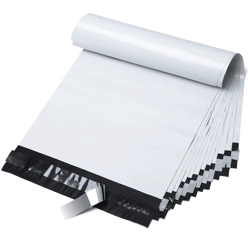 Fuxury 9x12 200 Pcs White Poly Mailers Shipping Envelopes, Self-Seal Envelopes, Enhanced Durability Multipurpose Shipping Bags Envelopes, Keeps Items Safe & Protected - Image 1